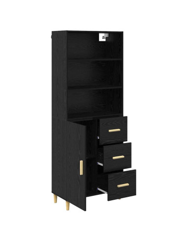 Credenza Rovere Nero 69,5 x 32,5 x 180 cm Legno multistrato