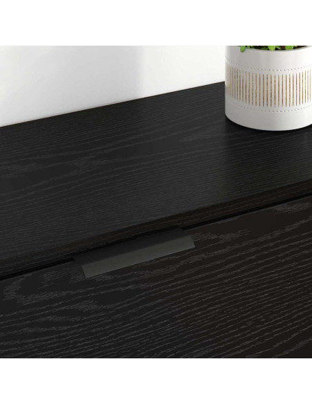Credenza con cassetto 3 pcs Rovere nero Legno multistrato