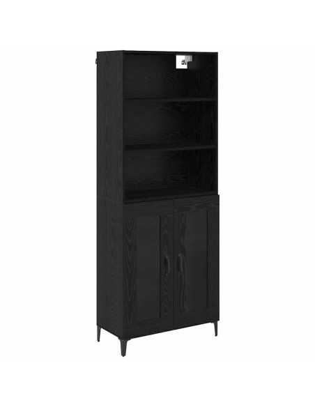 Credenza Rovere Nero 69,5 x 34 x 180 cm Legno multistrato