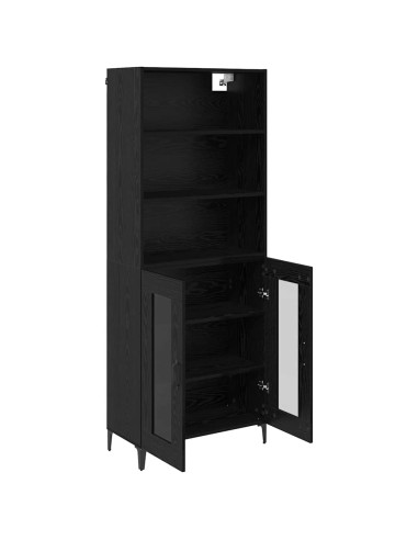 Credenza Rovere Nero 69,5 x 34 x 180 cm Legno multistrato