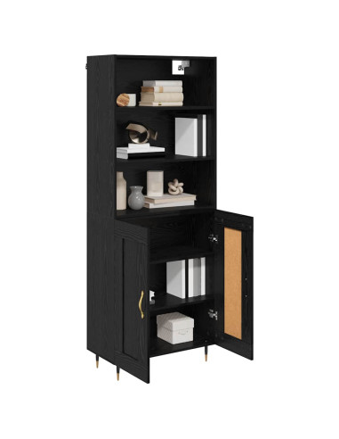 Credenza Rovere nero 69,5 x 34 x 180 cm Legno multistrato