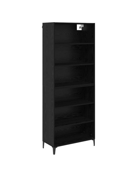 Credenza Rovere Nero 69,5 x 34 x 180 cm Legno multistrato