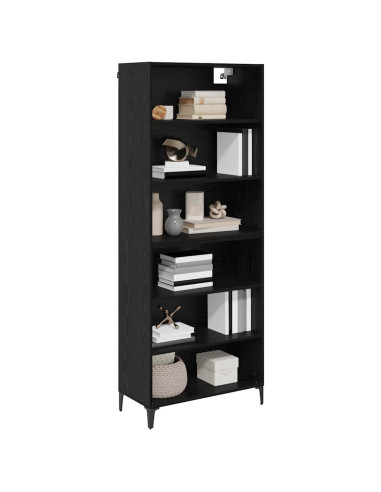 Credenza Rovere Nero 69,5 x 34 x 180 cm Legno multistrato