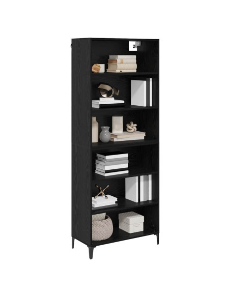 Credenza Rovere Nero 69,5 x 34 x 180 cm Legno multistrato