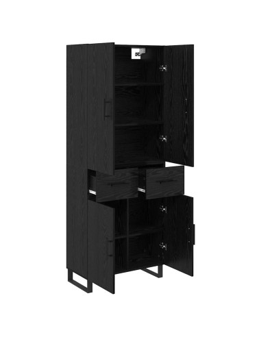 Credenza con cassetto 2 pcs Rovere Nero 69,5 x 34 x 180 cm