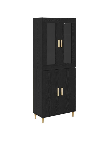 Credenza Rovere Nero 69,5 x 34 x 180 cm