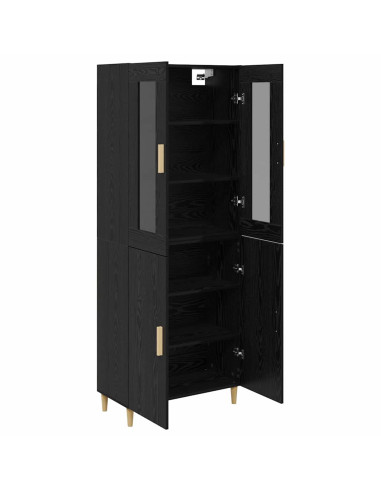 Credenza Rovere Nero 69,5 x 34 x 180 cm