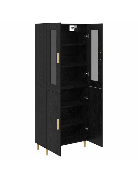 Credenza Rovere Nero 69,5 x 34 x 180 cm