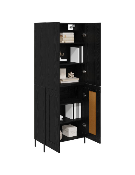 Credenza Rovere Nero 69,5 x 34 x 180 cm Legno multistrato