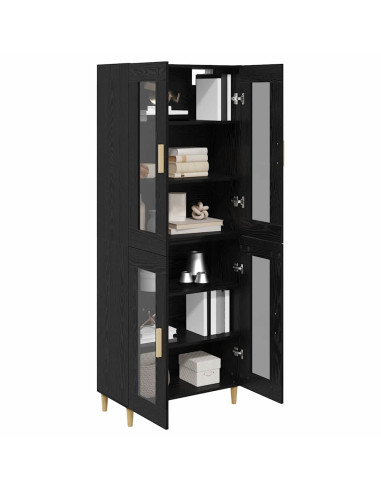 Credenza Rovere Nero 69,5 x 34 x 180 cm Legno multistrato