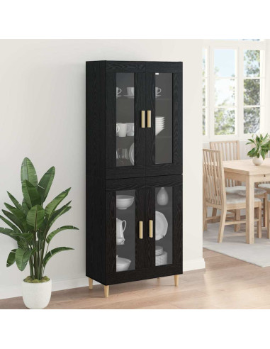 Credenza Rovere Nero 69,5 x 34 x 180 cm Legno multistrato