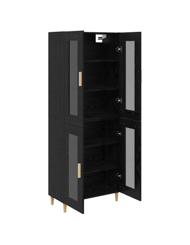 Credenza Rovere Nero 69,5 x 34 x 180 cm Legno multistrato