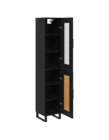 Credenza Rovere Nero 34,5 x 34 x 180 cm Legno multistrato