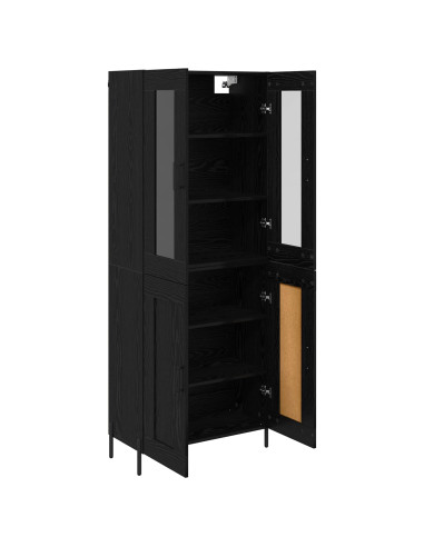 Credenza Rovere Nero 69,5 x 34 x 180 cm Legno multistrato