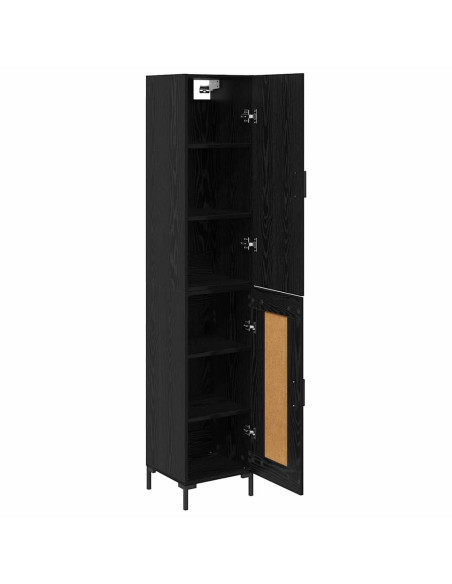 Credenza Rovere Nero 34,5 x 34 x 180 cm Legno multistrato