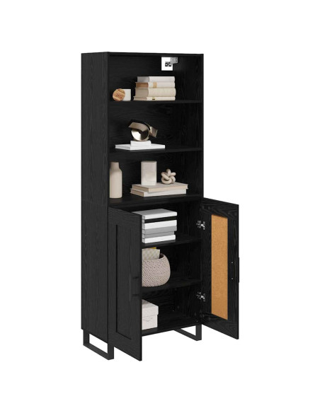 Credenza Rovere Nero 69,5 x 34 x 180 cm Legno multistrato