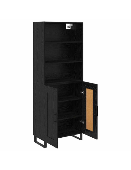 Credenza Rovere Nero 69,5 x 34 x 180 cm Legno multistrato