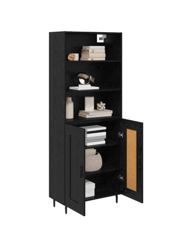 Credenza Rovere Nero 69,5 x 34 x 180 cm