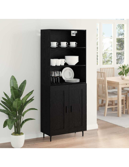 Credenza Rovere Nero 69,5 x 34 x 180 cm