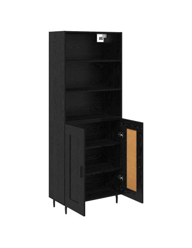 Credenza Rovere Nero 69,5 x 34 x 180 cm