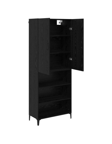 Credenza Rovere Nero 69,5 x 34 x 180 cm Legno multistrato