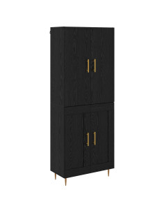 Credenza Rovere Nero 69,5 x 34 x 180 cm Legno multistrato 2