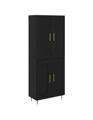 Credenza Rovere Nero 69,5 x 34 x 180 cm Legno multistrato