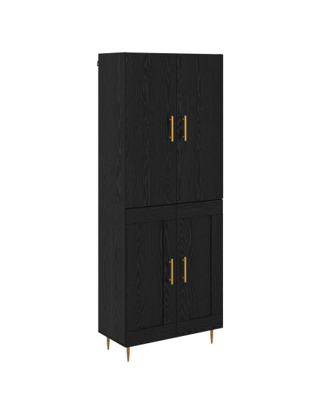 Credenza Rovere Nero 69,5 x 34 x 180 cm Legno multistrato