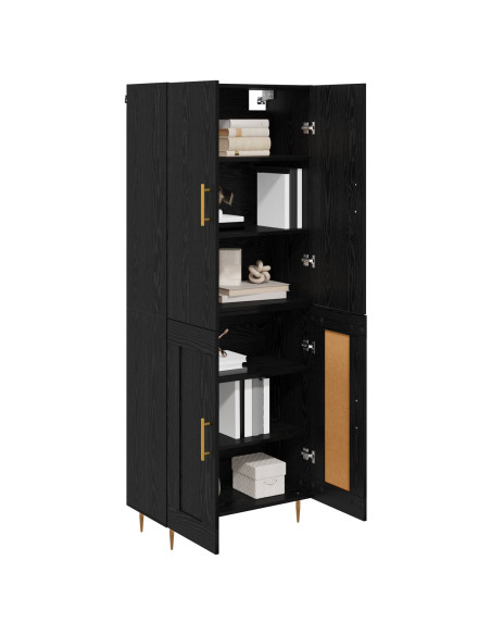 Credenza Rovere Nero 69,5 x 34 x 180 cm Legno multistrato