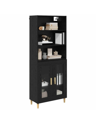 Credenza Rovere Nero 69,5 x 32,5 x 180 cm Legno multistrato