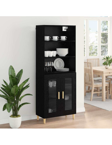 Credenza Rovere Nero 69,5 x 32,5 x 180 cm Legno multistrato