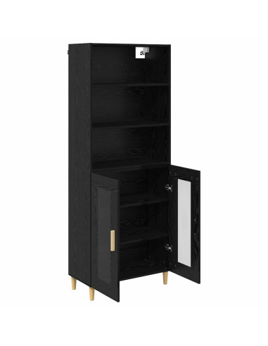 Credenza Rovere Nero 69,5 x 32,5 x 180 cm Legno multistrato