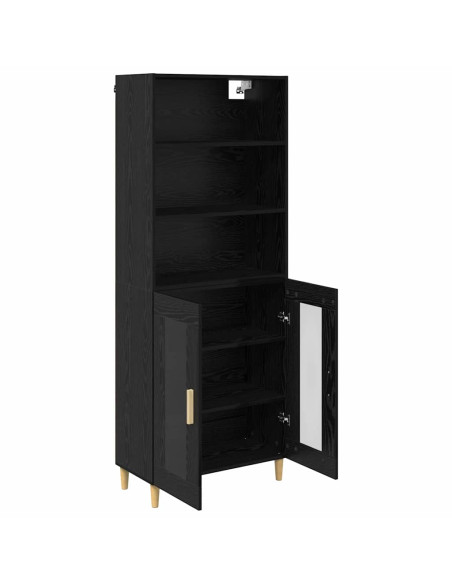 Credenza Rovere Nero 69,5 x 32,5 x 180 cm Legno multistrato