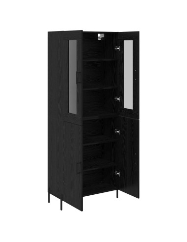 Credenza Rovere Nero 69,5 x 34 x 180 cm Legno multistrato