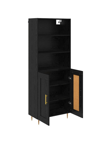 Credenza Rovere Nero 69,5 x 34 x 180 cm Legno multistrato