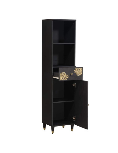 Mobile da Bagno Nero 38 x 33 x 160 cm Legno di mango massello