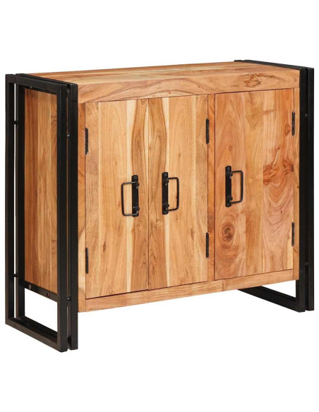 Credenza con porte Marrone Legno massello di acacia e metallo
