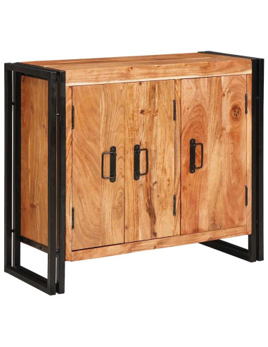 Credenza con porte Marrone Legno massello di acacia e metallo