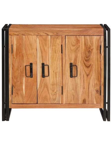 Credenza con porte Marrone Legno massello di acacia e metallo