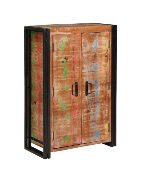 Highboard con Ante Marrone Legno Recuperato Massello e Metallo