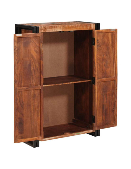 Highboard con Ante Marrone Legno Recuperato Massello e Metallo
