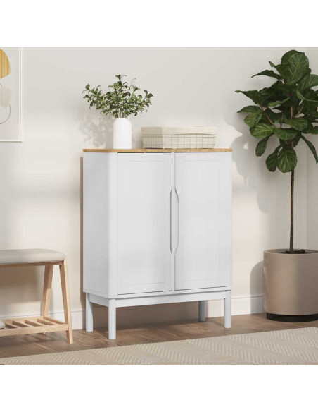 Credenza FLORO Bianco 70 x 30 x 70,5 cm Legno di Pino Massello