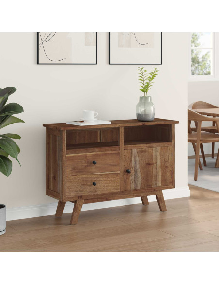 Credenza Naturale 100 x 30 x 68 cm Legno di teak solido
