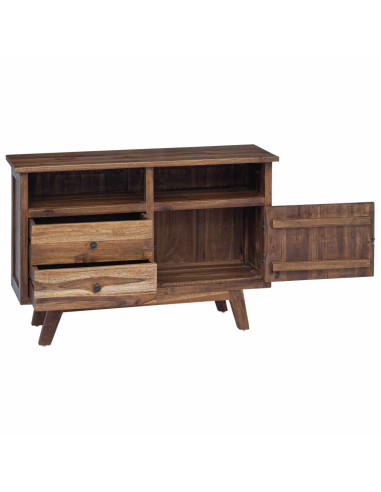 Credenza Naturale 100 x 30 x 68 cm Legno di teak solido