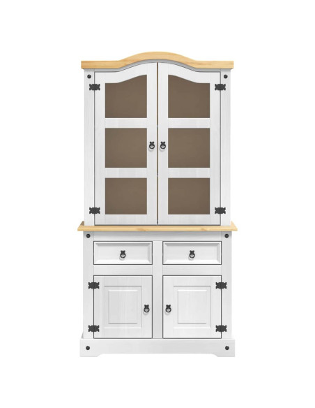 Credenza con cassetto Bianco 100 x 48,5 x 179 cm Pino massello