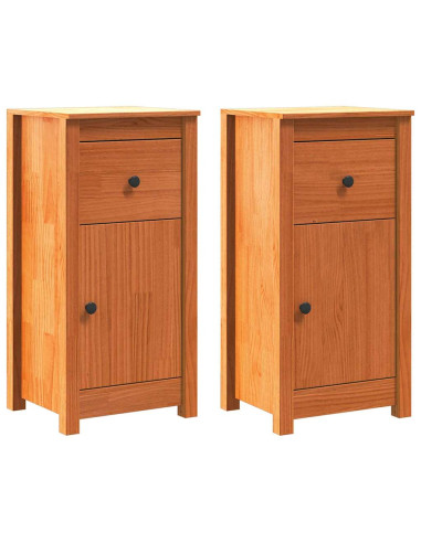Credenza 2 pcs Marrone cerato 39 x 34,5 x 80 cm Pino massello