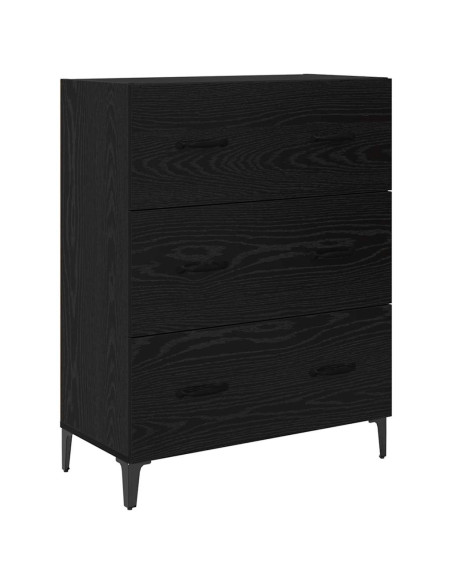Credenza con cassetto Rovere Nero 69,5 x 34 x 90 cm