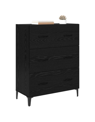 Credenza con cassetto Rovere Nero 69,5 x 34 x 90 cm