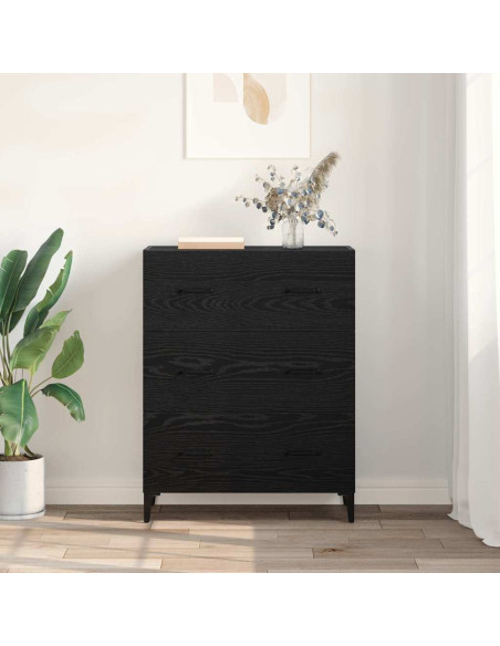 Credenza con cassetto Rovere Nero 69,5 x 34 x 90 cm