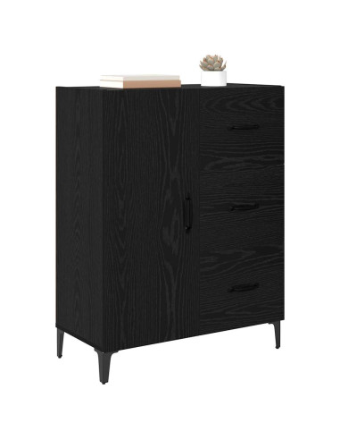 Credenza Rovere Nero 69,5 x 34 x 90 cm Legno multistrato